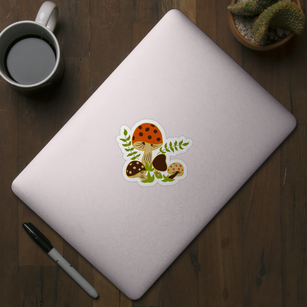 Retro Vintage Mushroom Design by jillell